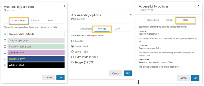 Accessibility options