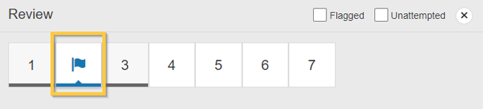 Flagged question in Review mode